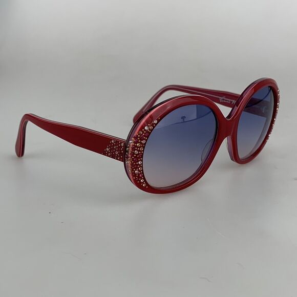 Francis Klein Sunglasses mod. DOREEN A29 Rhinestone Dark Red Made in France RARE main image 15